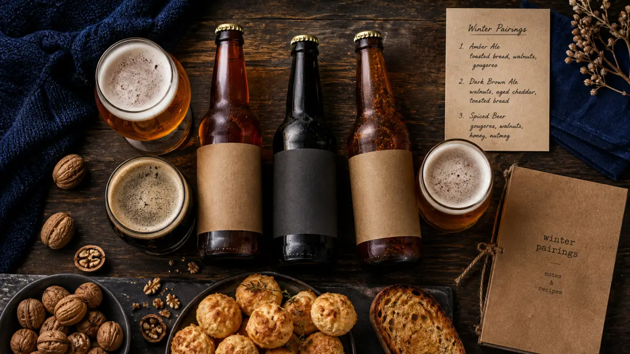 Bière de noël artisanale ambrée et épicée avec malts et accords d’hiver