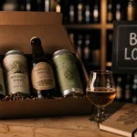 Photo bire locale artisanale : slection sur comptoir en cave