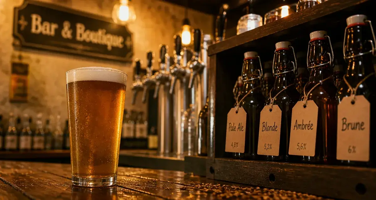 Brasserie artisanale de la pleine lune bar & boutique : verre bière pression et bar en brasserie à Chabeuil
