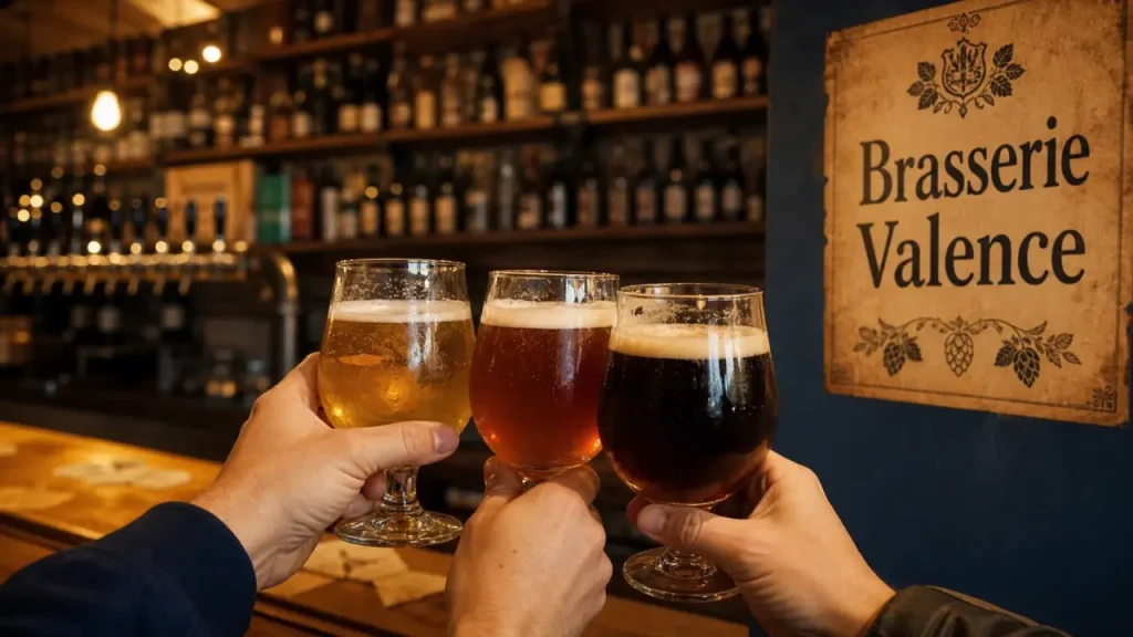 Brasserie artisanale valence : trois verres de bière artisanale}}
