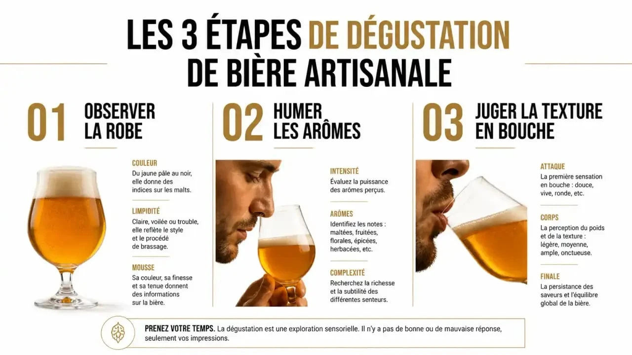 Méthode de dégustation pour festival de la bière artisanale