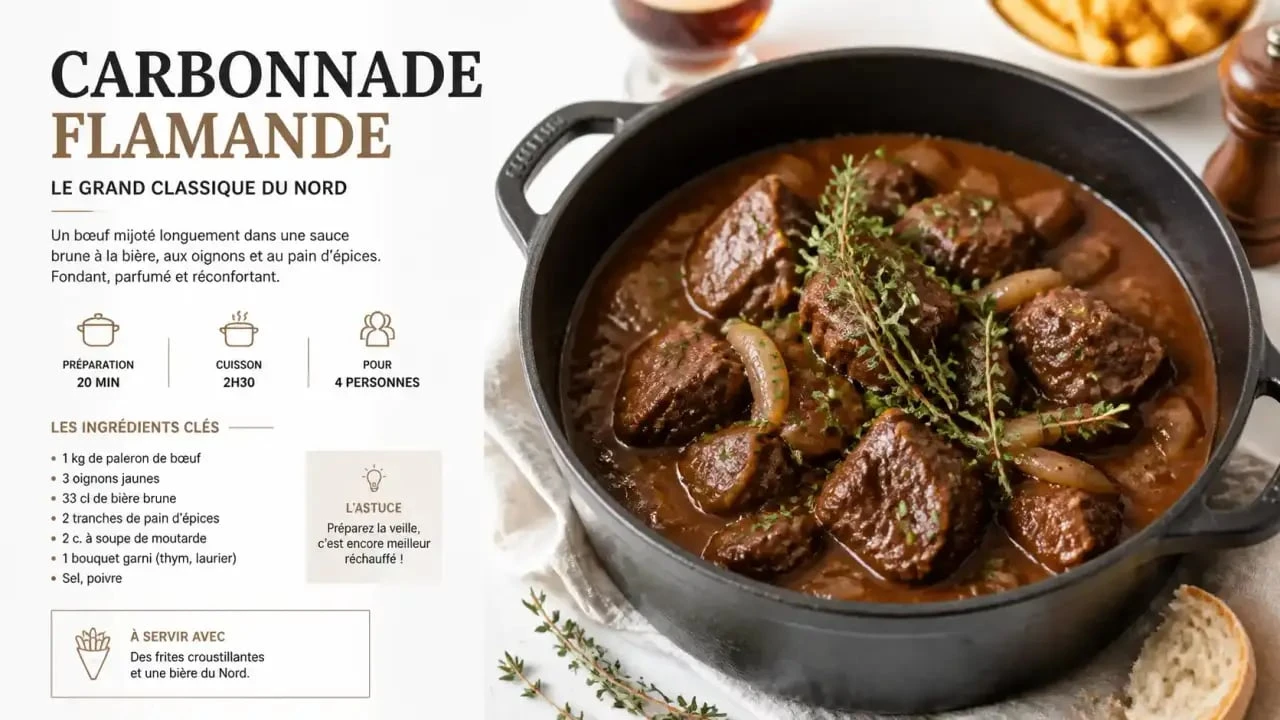 Carbonnade Flamande, plat traditionnel pour accompagner une bière artisanale