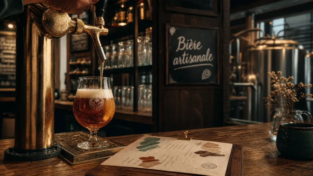 platypus brewpub - brasserie artisanale : bière ambrée artisanale, tireuse en laiton