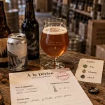 À la dérive - brasserie artisanale : bière fraîche et verre tulipe en cave
