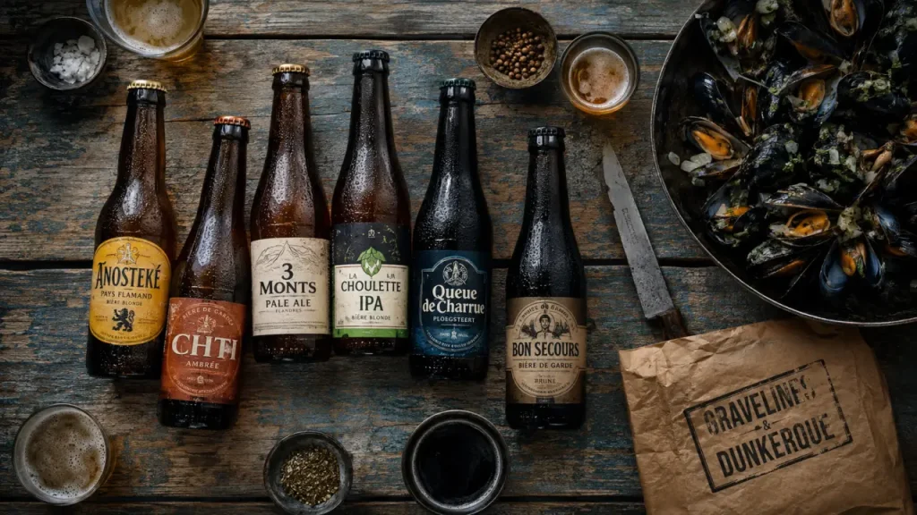 Bière artisanale graveline à Gravelines : bouteilles du Nord-Pas-de-Calais