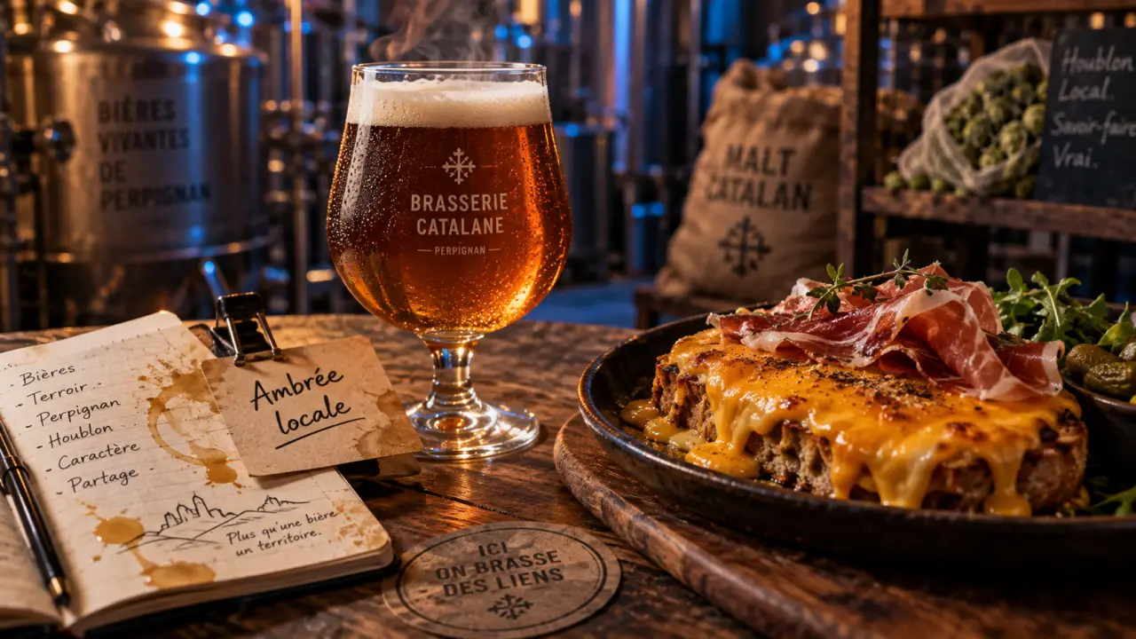 biere artisanale perpignan : ambrée en brasserie avec plateau de welsh