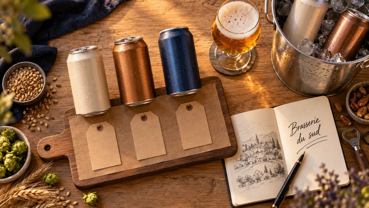 Brasserie artisanale du sud à Nyons : bière blonde dorée et dégustation.