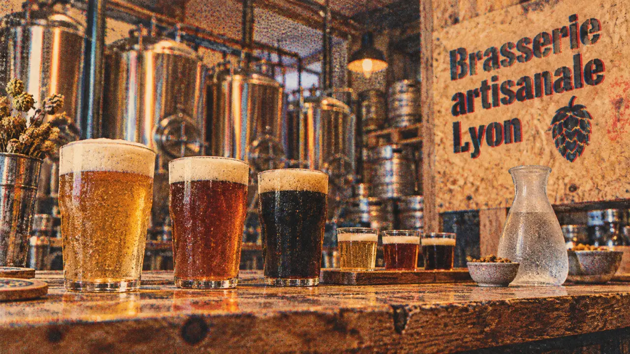 Brasserie artisanale lyon : verres de bière artisanale et fûts