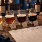 Concours bière artisanale : fiche de dégustation et verres