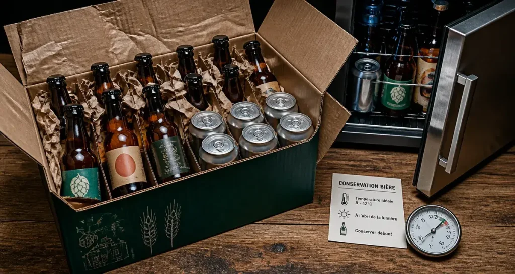 Conservation bière artisanale : IPA au frais, bouteilles debout