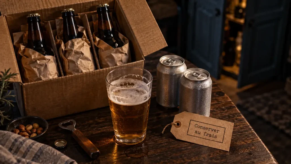 Conservation bière artisanale : bouteilles et canettes au frais
