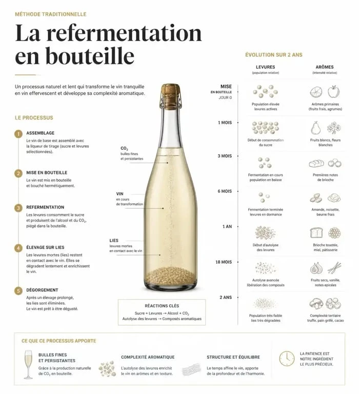 Processus de refermentation en bouteille d'une bière artisanale de tradition cistercienne.