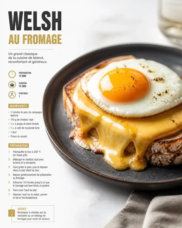 Recette de Welsh au fromage et bière artisanale de Perpignan