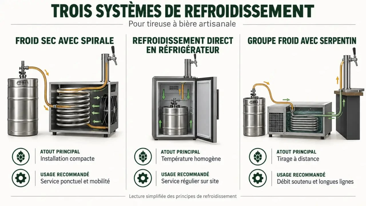 Comparaison des systèmes de refroidissement d’une tireuse à bière artisanale