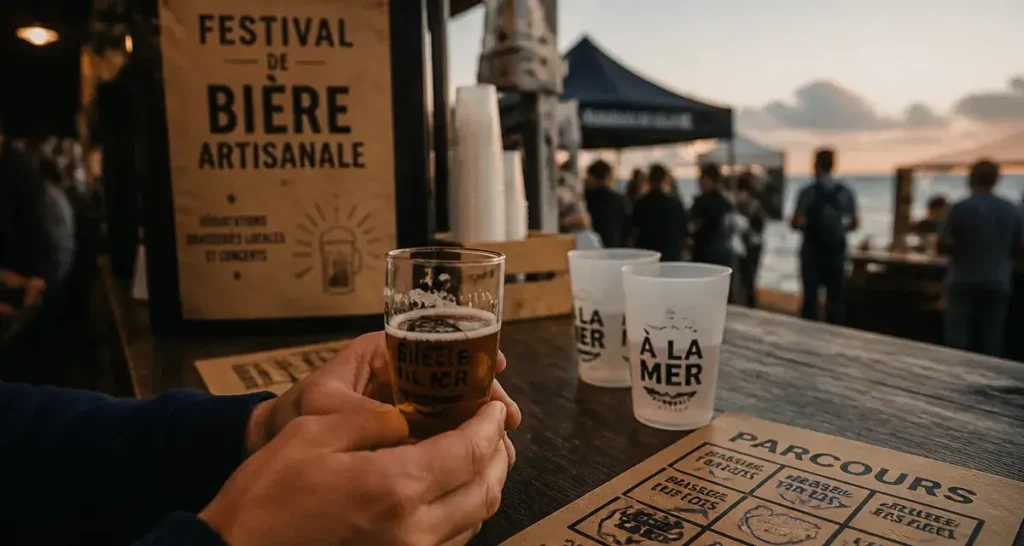 Festival de la bière artisanale : mains tenant un verre de dégustation à Nice