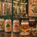 la p'tite maiz : taproom de brasserie artisanale à Tours, canettes et verres