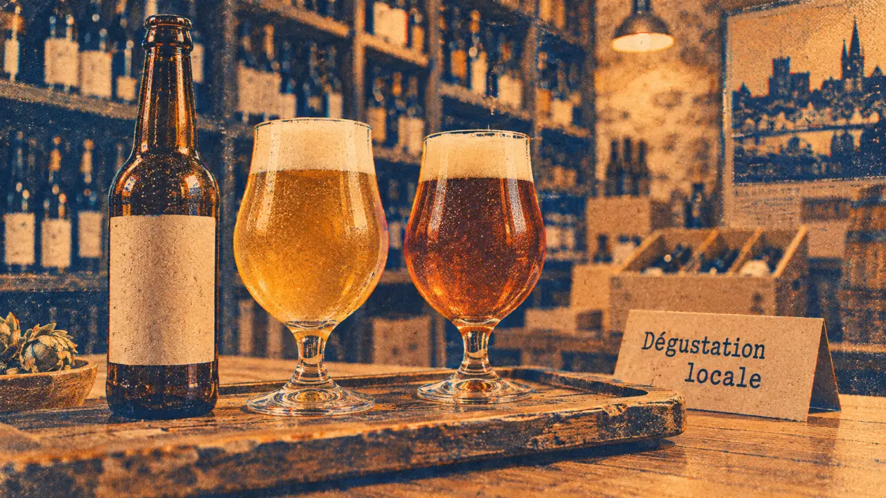 Brasserie artisanale Angers : blonde et ambrée bière de garde au comptoir
