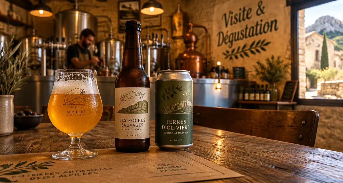 Brasserie artisanale des alpilles : verre de blonde artisanale en micro-brasserie