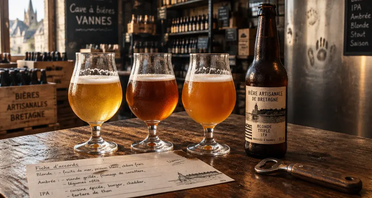 Brasserie artisanale Vannes : verres de bière locale en cave