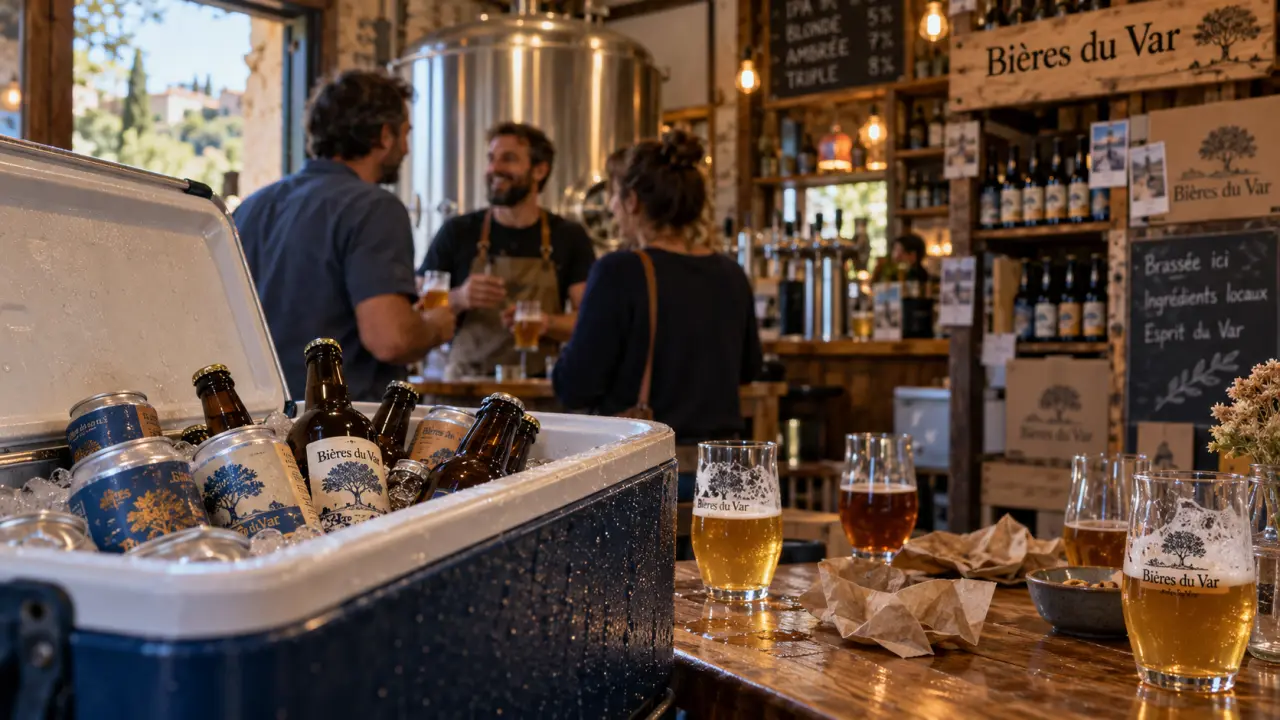 Brasserie artisanale var : bières locales et verres en brasserie du Var