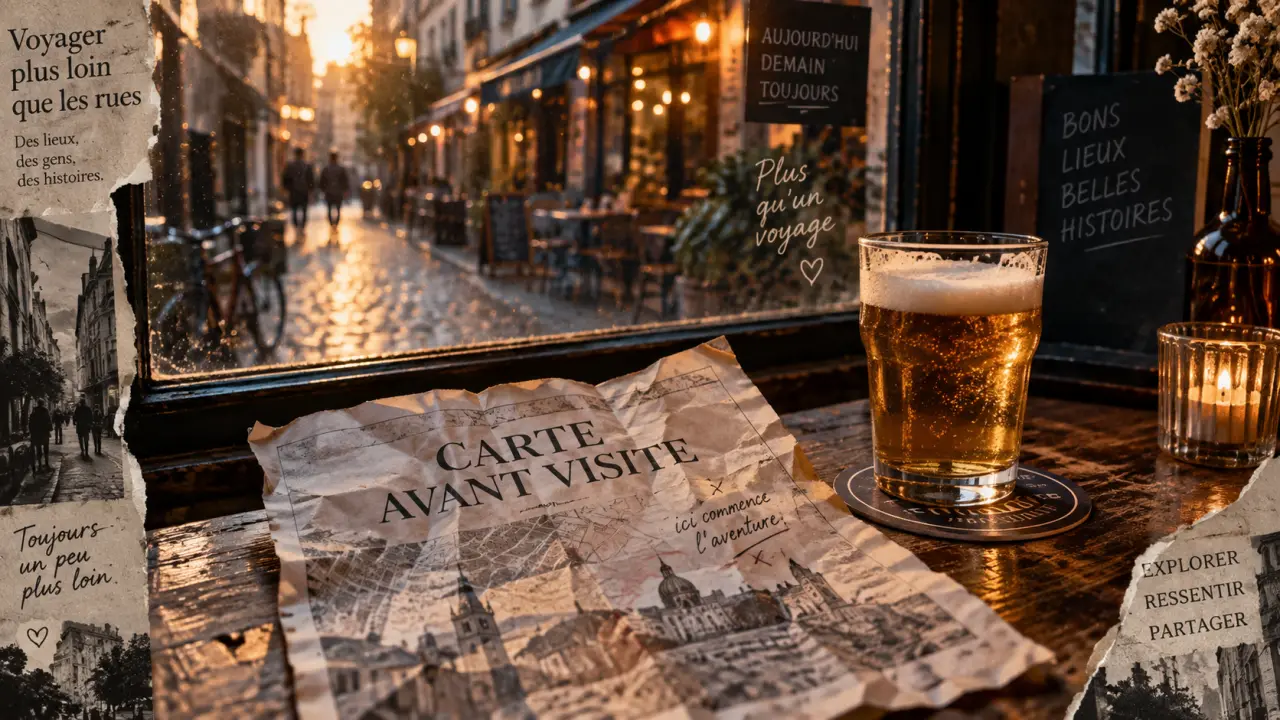L'arbre à bière à Chambéry : carte avant visite et bière moussante