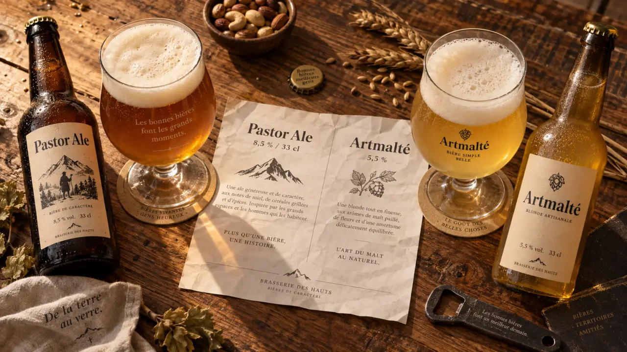 Pastor ale 8,5 % et 5,5 % : bouteilles et fiche produit