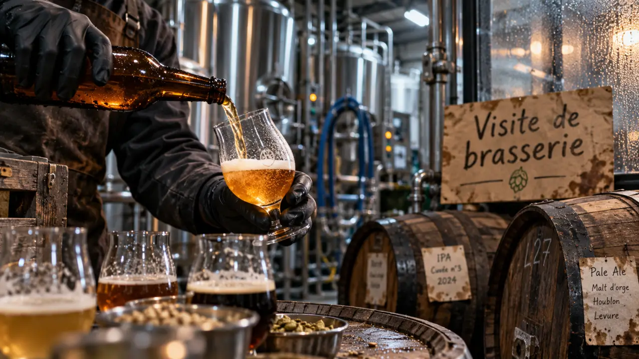 Visite brasserie artisanale : dégustation à la cuve, verre ambré